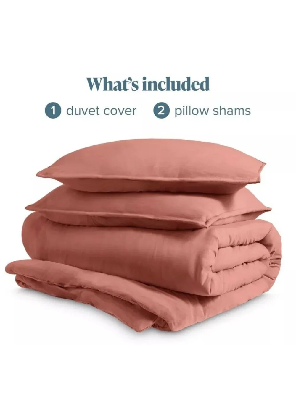 Bare Home Oversized King Dusty Rose 3 Piece Duvet Cover Set w/ Pillow Shams OOS
